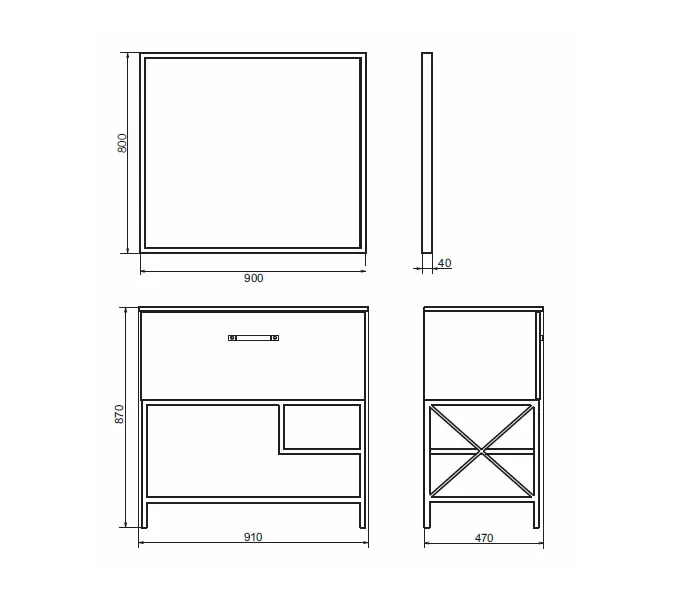 Тумба-умывальник Comforty  Бредфорд дуб темный с черной раковиной 75/90, Выбрать цвет: дуб темный , Комплектация: с черной раковиной 90, изображение 2