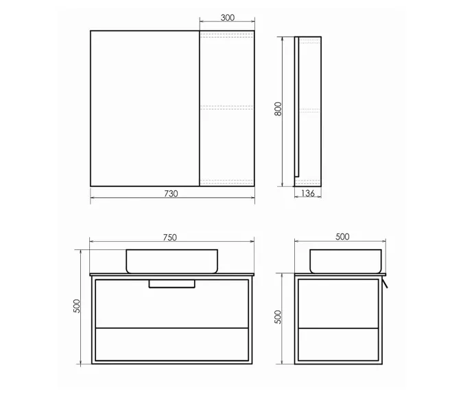Зеркало-шкаф Comforty Кёльн, цвет дуб темный, Выбрать размер: 75, изображение 8