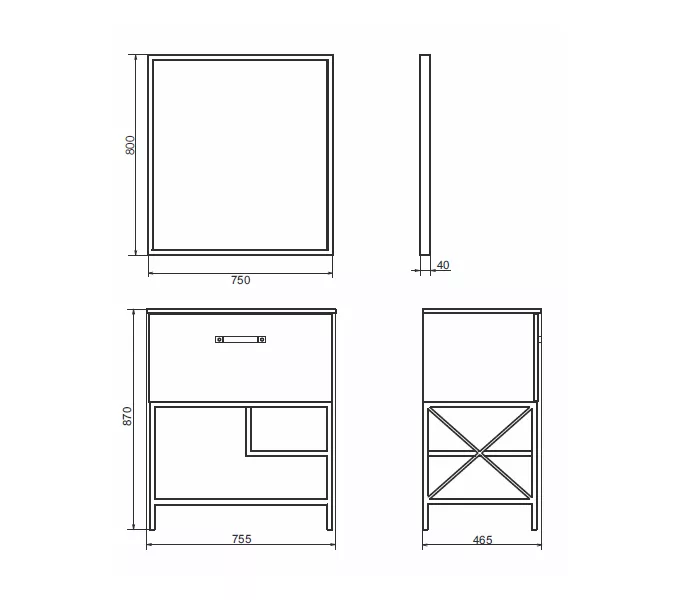 Тумба-умывальник Comforty  Бредфорд дуб темный с черной раковиной 75/90, Выбрать цвет: дуб темный , Комплектация: с черной раковиной 75, изображение 11