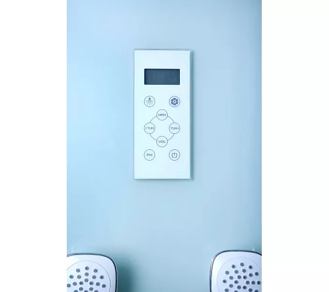 Душевая кабина с гидромассажем трапеция Bandhours CLIO B 90х90х225 см, Цвет стекла: прозрачное, Высота поддона: 50, Цвет профиля: Хром, Тип поддона: Высокий, Выбрать размер: 90x90, изображение 8