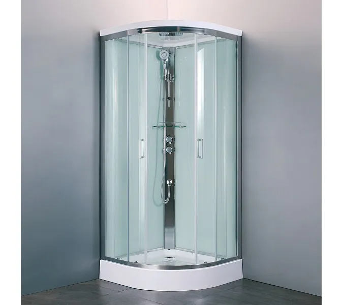 Душевая кабина четверть круга Bandhours STAR A 90х90х216 см, Высота поддона: 17, Цвет профиля: Хром, Тип поддона: Низкий, Выбрать размер: 90x90