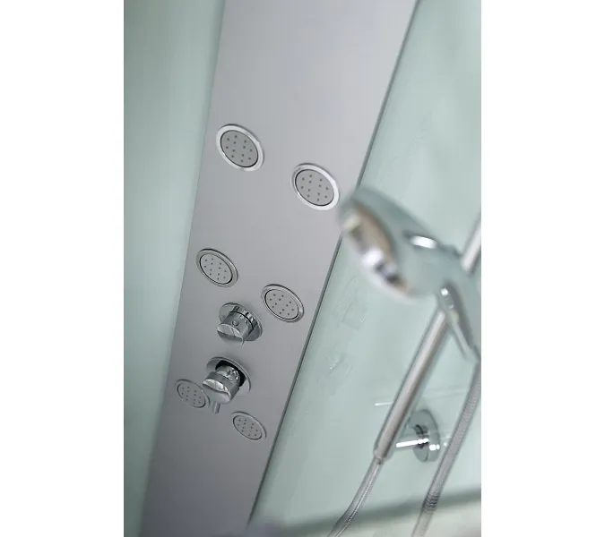 Душевая кабина с гидромассажем четверть круга Bandhours BORA A 90х90х217см, Цвет стекла: прозрачное, Высота поддона: 15, Цвет профиля: Хром, Тип поддона: Низкий, Выбрать размер: 90x90, изображение 2