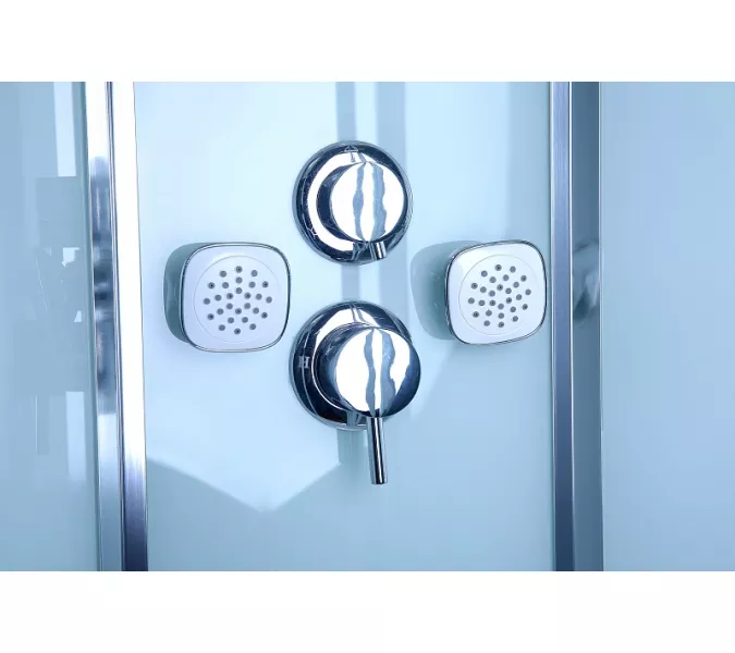 Душевая кабина с гидромассажем трапеция Bandhours CLIO B 90х90х225 см, Цвет стекла: прозрачное, Высота поддона: 50, Цвет профиля: Хром, Тип поддона: Высокий, Выбрать размер: 90x90, изображение 3