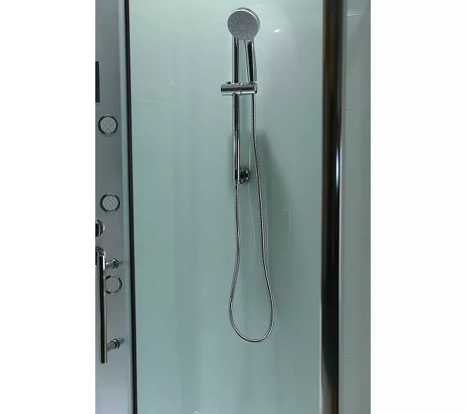 Душевая кабина прямоугольная Bandhours OMEGA-3 L/R с гидромассажем, Цвет стекла: прозрачное, Высота поддона: 15, Цвет профиля: Хром, Тип поддона: Низкий, Выбрать размер: 80x120, Ориентация: левая, изображение 9