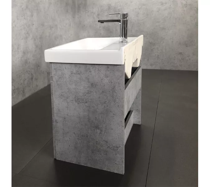 COMFORTY. Тумба-умывальник "Осло-60" бетон светлый с раковиной Fest 60, изображение 8