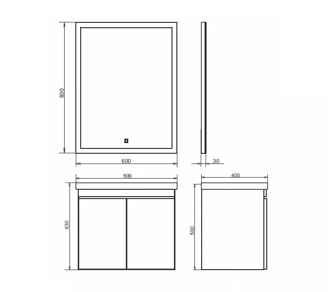 COMFORTY. Тумба-умывальник "Осло-60" бетон светлый с раковиной Fest 60, изображение 2