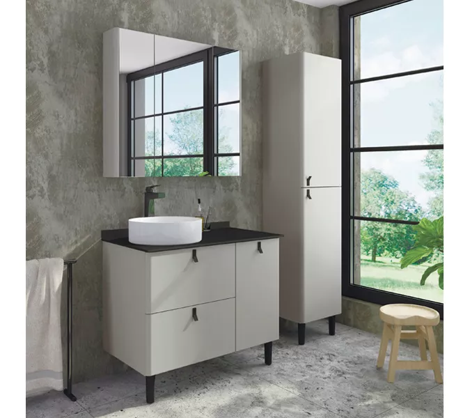 Зеркало-шкаф "Сорренто-90" светло-серый, изображение 2