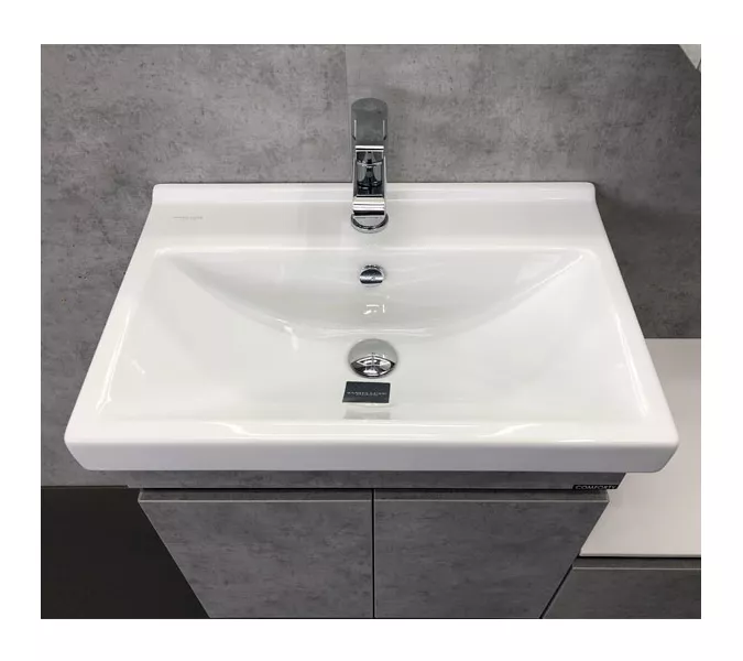 COMFORTY. Тумба-умывальник "Осло-60" бетон светлый с раковиной Fest 60, изображение 7