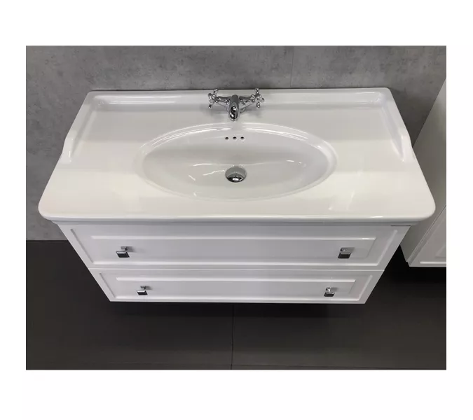 COMFORTY. Тумба-умывальник "Феррара-100" белый глянец с раковиной COMFORTY, изображение 2