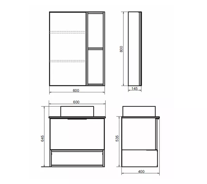 COMFORTY. Тумба-умывальник "Штутгарт-" дуб тёмно-коричневый с черной столешницей  c раковиной, Выбрать цвет: Дуб темно-коричневый, Выбрать размер: 60, Комплектация: раковина Comforty 9111, изображение 2