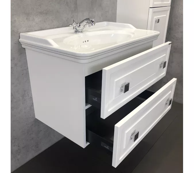 COMFORTY. Тумба-умывальник "Феррара-80 белый глянец с раковиной COMFORTY, изображение 2