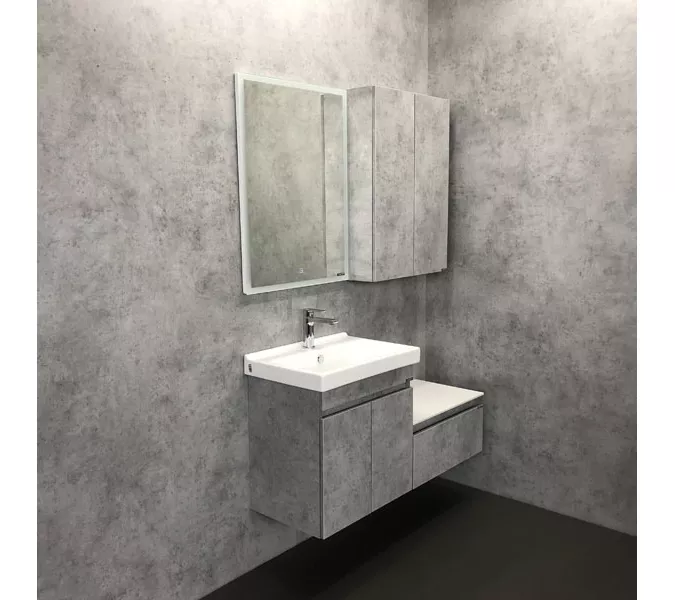 COMFORTY. Тумба-умывальник "Осло-60" бетон светлый с раковиной Fest 60, изображение 5