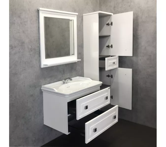 COMFORTY. Тумба-умывальник "Феррара-80 белый глянец с раковиной COMFORTY, изображение 5