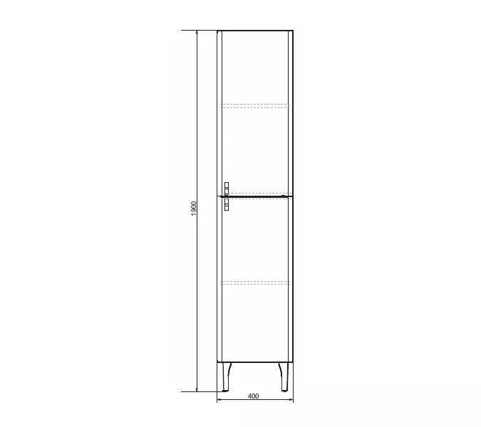 COMFORTY. Шкаф-колонна "Сорренто-40" светло-серый, изображение 2