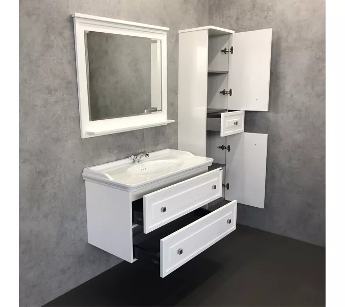 COMFORTY. Тумба-умывальник "Феррара-100" белый глянец с раковиной COMFORTY, изображение 6