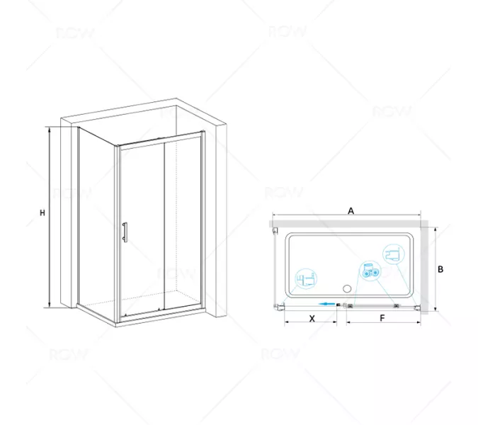 Душевой уголок  RGW PA-145, Цвет стекла: прозрачное, Цвет профиля (вариация): Хром, Выбрать размер: 900x1200, изображение 3