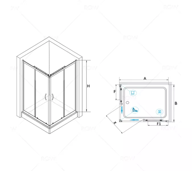 Душевой уголок RGW PA-146, Цвет стекла: прозрачное, Цвет профиля (вариация): Хром, Выбрать размер: 900x1200, изображение 3