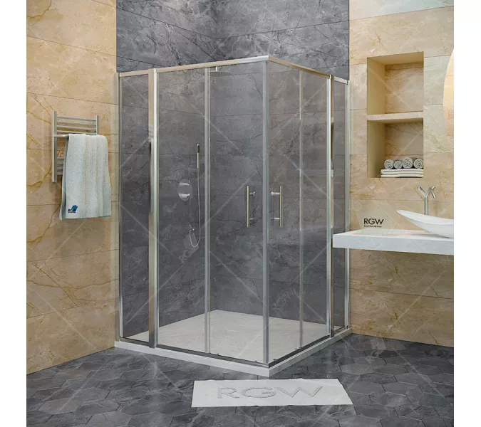 Душевой уголок RGW HO-311 (HO-31 + 2Z-41), Цвет стекла: прозрачное, Цвет профиля: Хром, Выбрать размер: 1300х1300, изображение 2