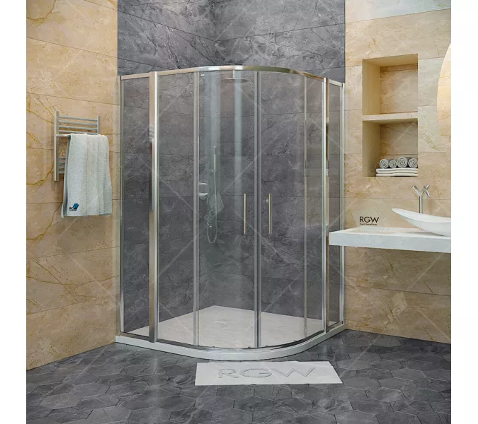 Душевой уголок RGW HO-511 (HO-51 + 2Z-41), Цвет стекла: прозрачное, Цвет профиля (вариация): Хром, Выбрать размер: 1100x1100, изображение 2
