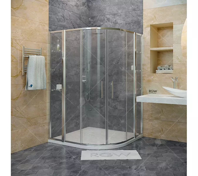 Душевой уголок RGW HO-512 (HO-51 + 2Z-42), Цвет стекла: прозрачное, Цвет профиля (вариация): Хром, Выбрать размер: 1300х1300, изображение 2