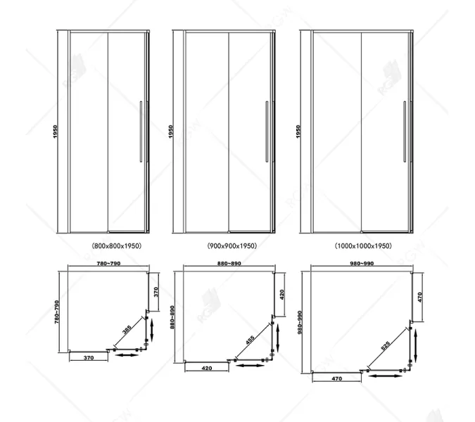 Душевой уголок RGW SV-31, Цвет стекла: прозрачное, Цвет профиля (вариация): Хром, Выбрать размер: 800x800, изображение 5