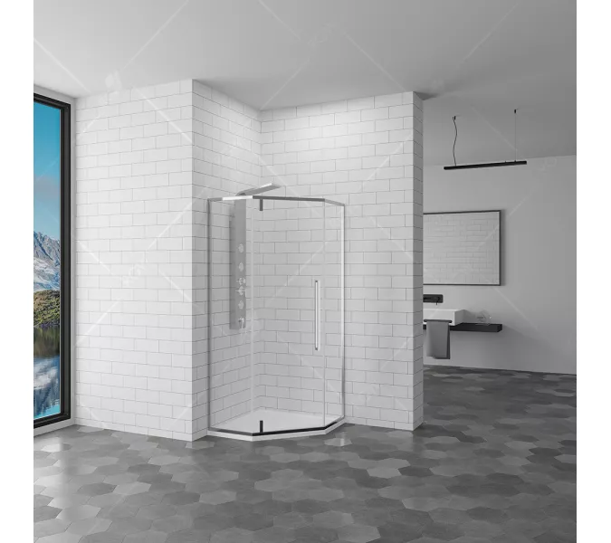 Душевой уголок RGW SV-81, Цвет стекла: прозрачное, Цвет профиля: Хром, Выбрать размер: 800x800, изображение 2