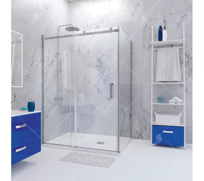 Душевой уголок RGW TO-44 (TO-14 + Z-050-2), Цвет стекла: прозрачное, Цвет профиля (вариация): Хром, Выбрать размер: 1800x1000, изображение 2