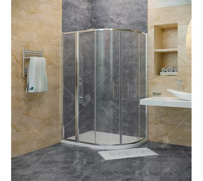 Душевой уголок RGW HO-61(HO-51 + Z-41), Цвет стекла: прозрачное, Цвет профиля (вариация): Хром, Выбрать размер: 1000x1300, изображение 2