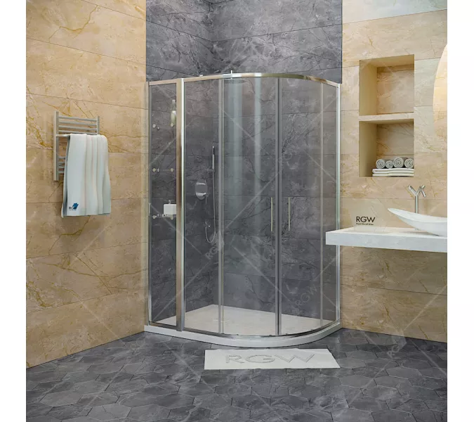 Душевой уголок RGW HO-62 (HO-51 + Z-42), Цвет стекла: прозрачное, Цвет профиля (вариация): Хром, Выбрать размер: 900x1200, изображение 2