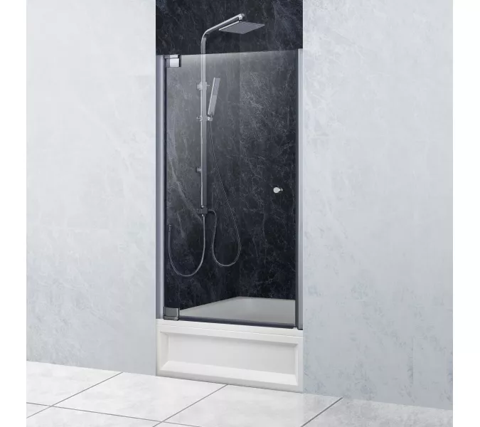 Душевая дверь Domustar EF-07, Цвет стекла: тонированное, Цвет профиля (вариация): Хром, Выбрать размер: 900