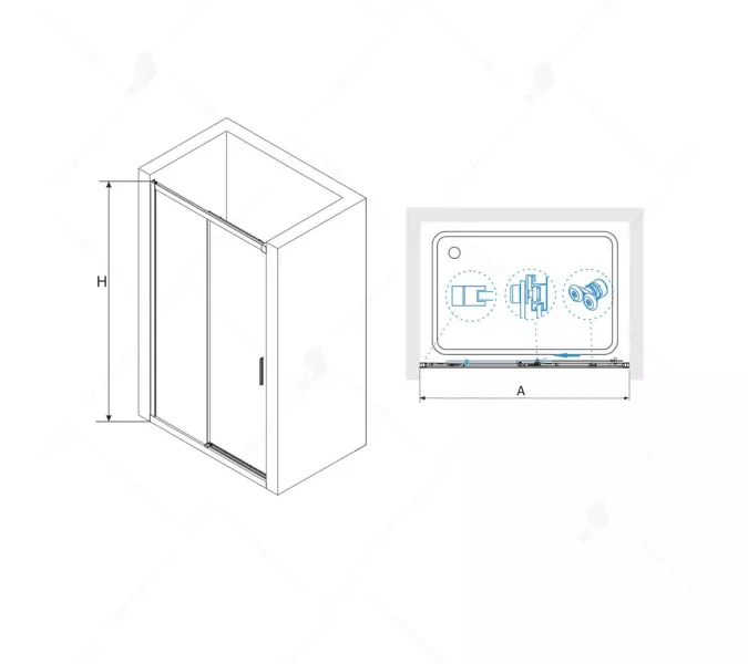 Душевая дверь RGW LE-12B, Цвет стекла: прозрачное, Цвет профиля (вариация): Черный, Выбрать размер: 110, изображение 3