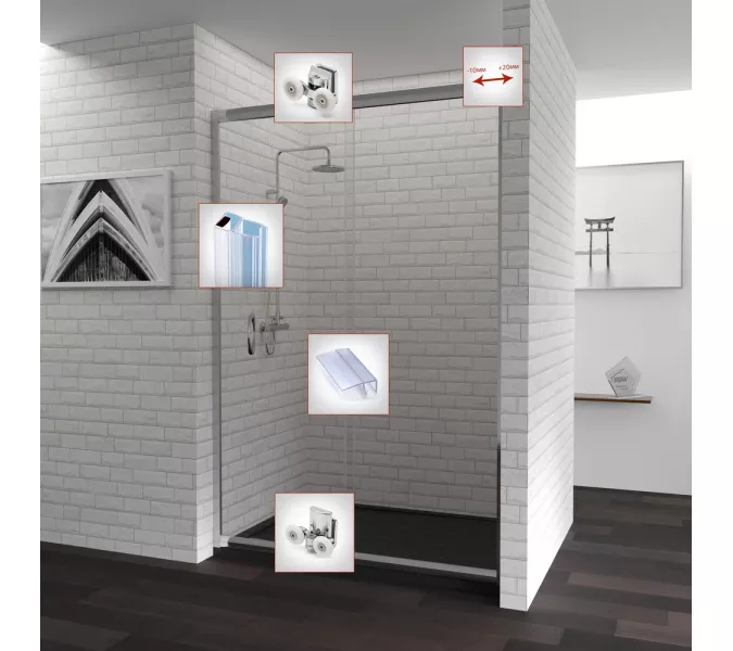 Душевая дверь RGW PA-016, Цвет стекла: матовое, Цвет профиля (вариация): Хром, Выбрать размер: 140, изображение 3