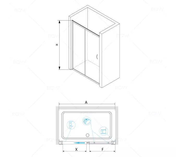 Душевая дверь RGW PA-016, Цвет стекла: прозрачное, Цвет профиля: Хром, Выбрать размер: 120, изображение 4