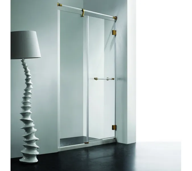 Душевая дверь RGW VI-01, Цвет стекла: прозрачное, Цвет профиля (вариация): Белый-Золото, Выбрать размер: 120