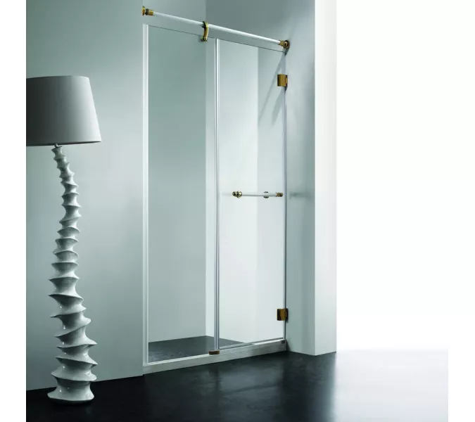 Душевая дверь RGW VI-01, Цвет стекла: прозрачное, Цвет профиля (вариация): Белый-Золото, Выбрать размер: 120