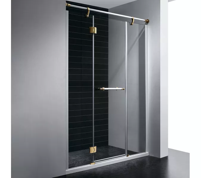 Душевая дверь RGW VI-02, Цвет стекла: прозрачное, Цвет профиля (вариация): Белый-Золото, Выбрать размер: 130