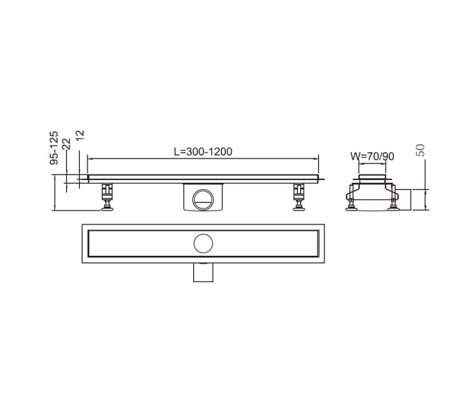 Душевой трап RGW SDR-01-E1 хром, Выбрать размер: 800x90, изображение 5