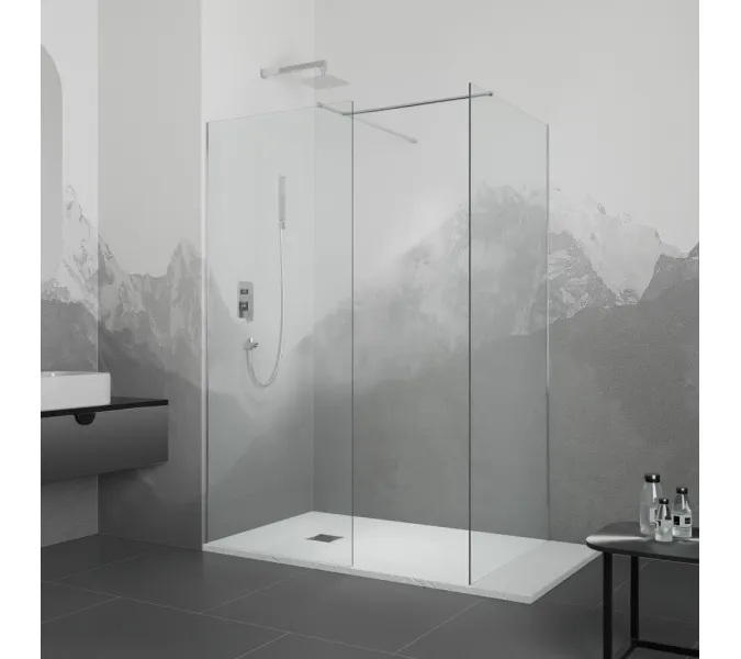 Перегородка для душа RGW WA-020 (WA-010 (2 шт.) + S-1220), Цвет стекла: прозрачное, Цвет профиля (вариация): Хром, Выбрать размер: 700*700