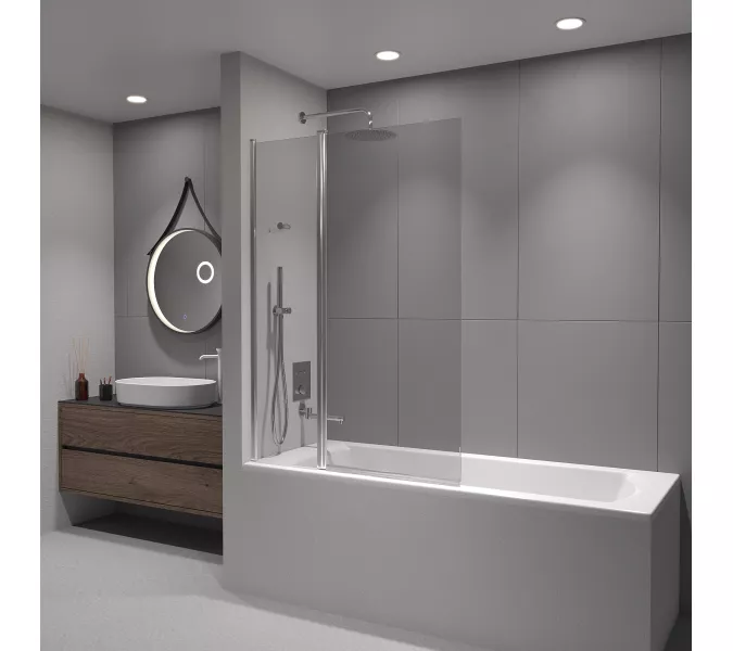 Шторка на ванну RGW SC-11, Цвет стекла: прозрачное, Цвет профиля (вариация): Хром, Выбрать размер: 100