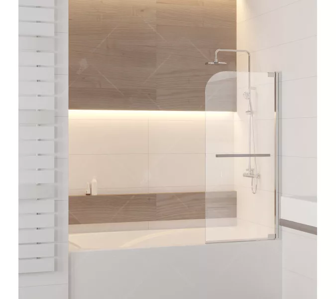 Шторка на ванну RGW SC-02, Выбрать размер: 80, Цвет стекла: прозрачное