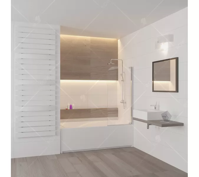 Шторка на ванну RGW SC-01, Цвет стекла: прозрачное, Цвет профиля: Хром, Выбрать размер: 80, изображение 2