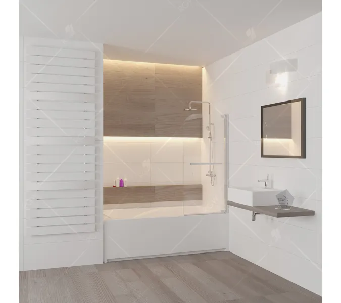 Шторка на ванну RGW SC-02, Выбрать размер: 100, Цвет стекла: прозрачное, изображение 2