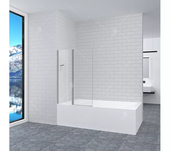 Шторка на ванну RGW SC-11, Цвет стекла: прозрачное, Цвет профиля (вариация): Хром, Выбрать размер: 100, изображение 2