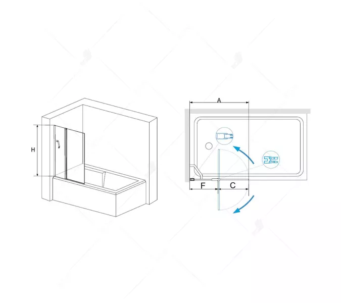 Шторка на ванну RGW SC-11, Цвет стекла: прозрачное, Цвет профиля (вариация): Хром, Выбрать размер: 100, изображение 4