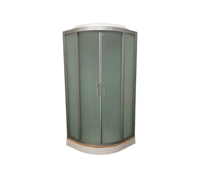 Душевая кабина четверть круга Frank F306M низкий поддон, Выбрать размер: 100х100, Цвет стекла: матовое, изображение 2