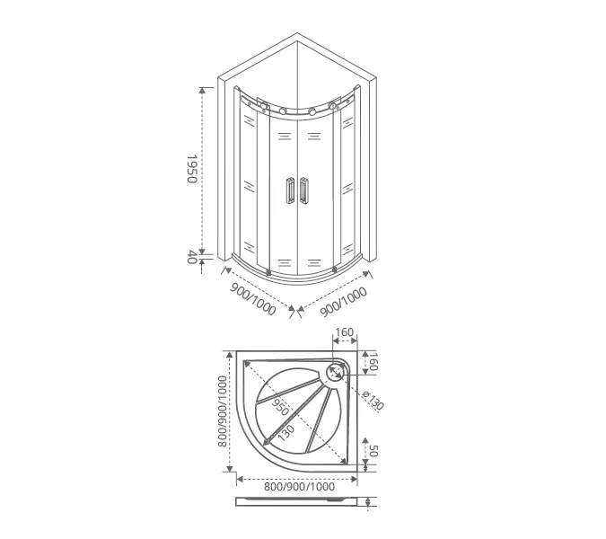 Душевой уголок Good Door Galaxy R-TD-C-CH  без поддона, Выбрать размер: 90x90, Цвет стекла: прозрачное, Выбрать цвет: Хром, изображение 4