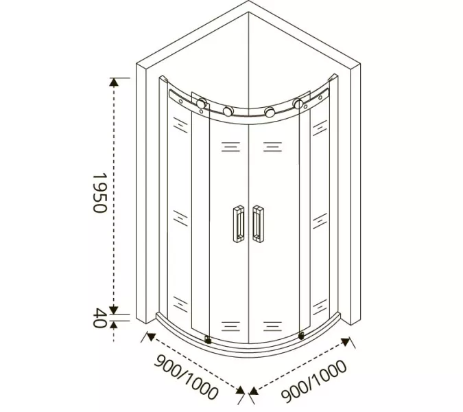 Душевой уголок Good Door ALTAIR R-TD-C-CH прозрачный без поддона, Выбрать размер: 100x100 , Цвет стекла: прозрачное, изображение 5