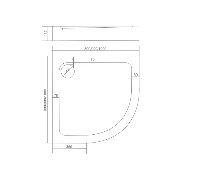 Акриловый поддон Good Door Раунд R, Выбрать размер: 80x80, изображение 3