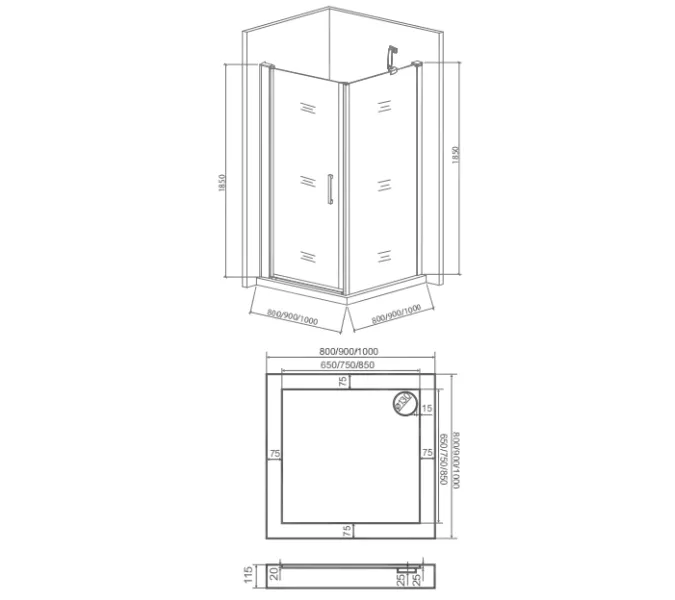 Душевой уголок Good Door Pandora CR-C-CH 80х80 без поддона, Выбрать размер: 80х80, Цвет стекла: прозрачное, изображение 4