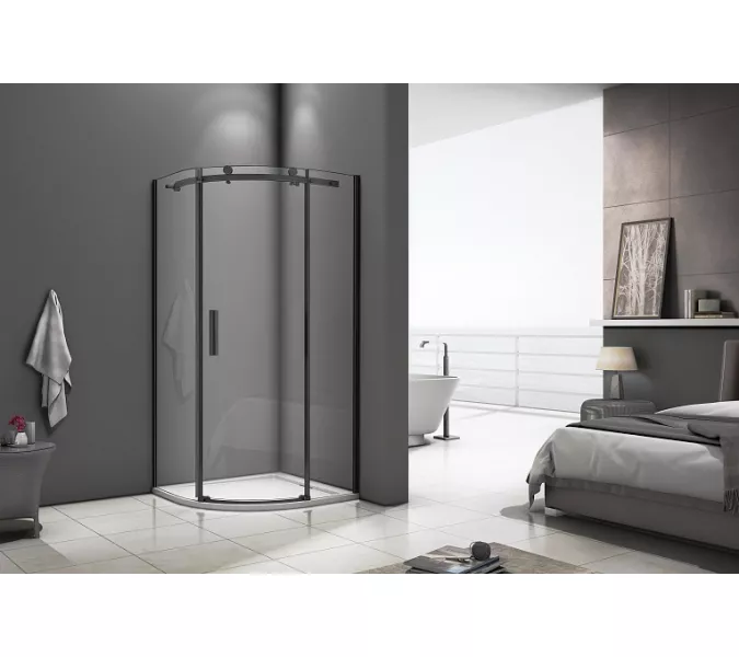 Душевой уголок Good Door Galaxy R-C-B без поддона, Цвет стекла: прозрачное, Цвет профиля (вариация): Черный, Выбрать размер: 90x90